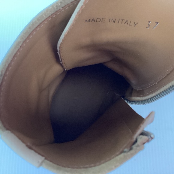 M Gemi Benedetta Sand Beige Combat Boots Like New Size 37 / 6.5 - Picture 8 of 9